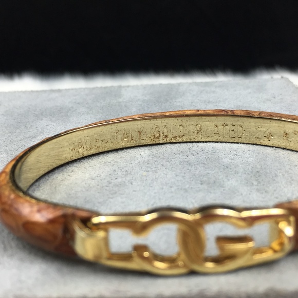 Vintage Casini & Gori Leather Bangle Bracelet - Picture 4 of 5